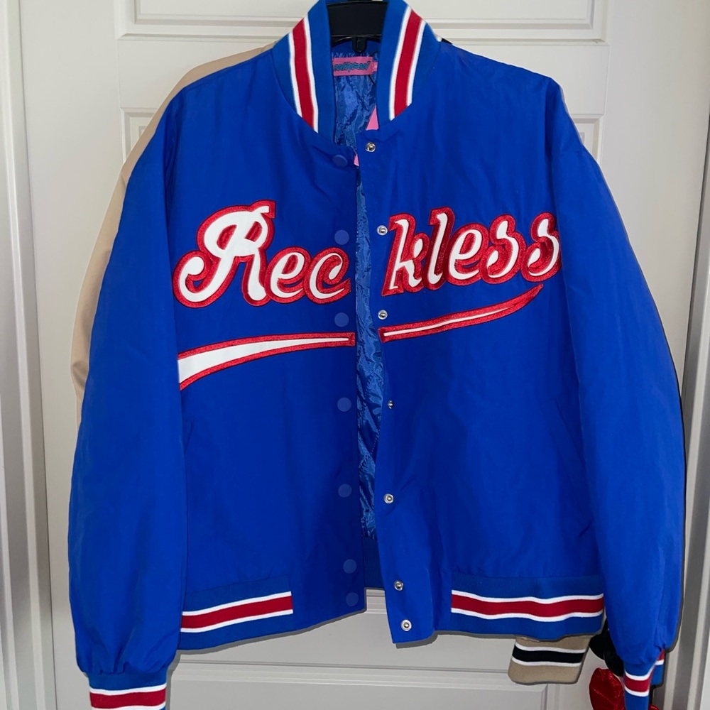Blue Reckless Varsity Jacket